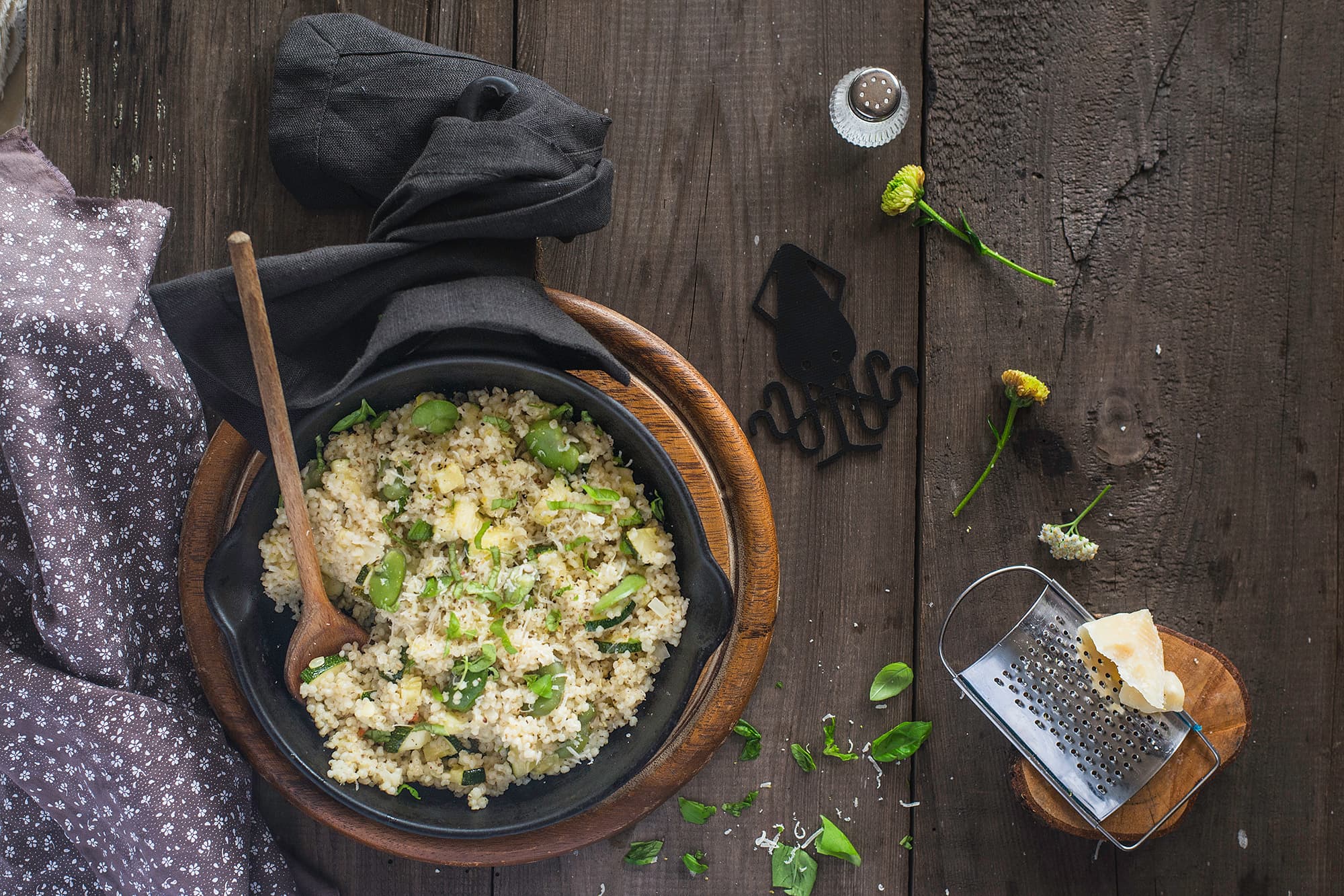 CYTRYNOWE KASZOTTO Z BOBEM I CUKINIĄ